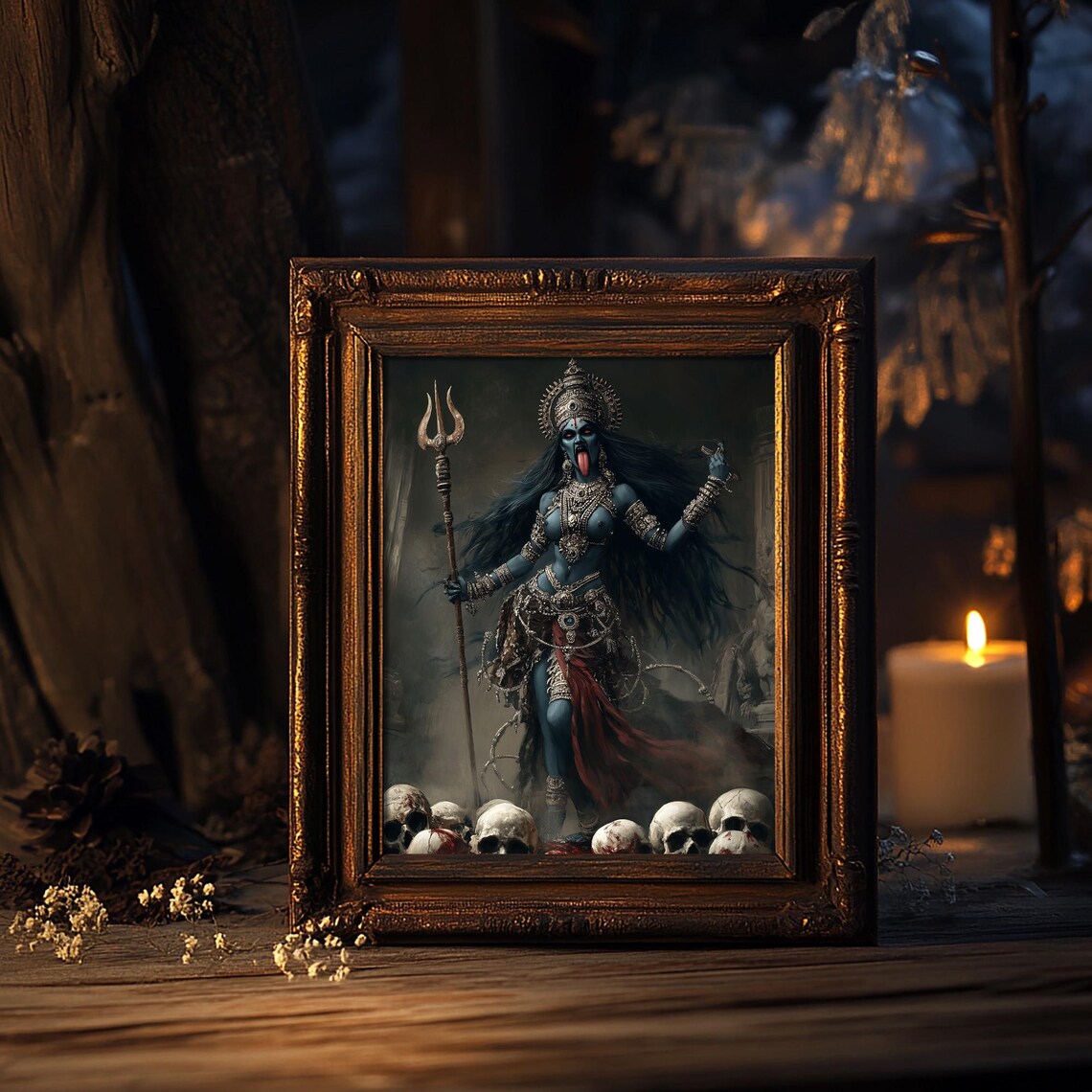 Kali Indian Goddess Art Print, Pagan Warrior - Image 3