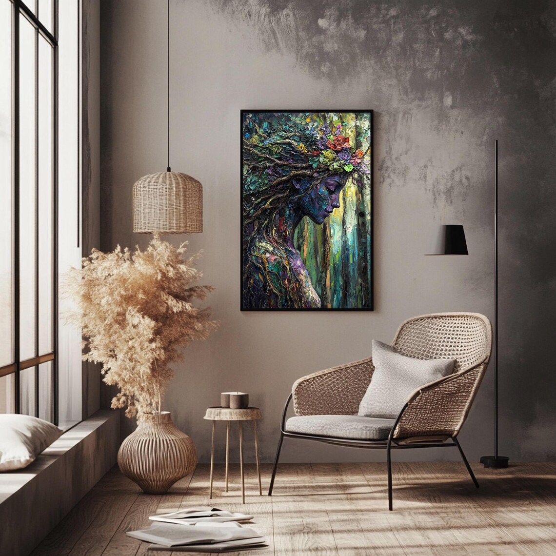 Gaia Blue Mother Earth Goddess Forest Art Print - Image 3