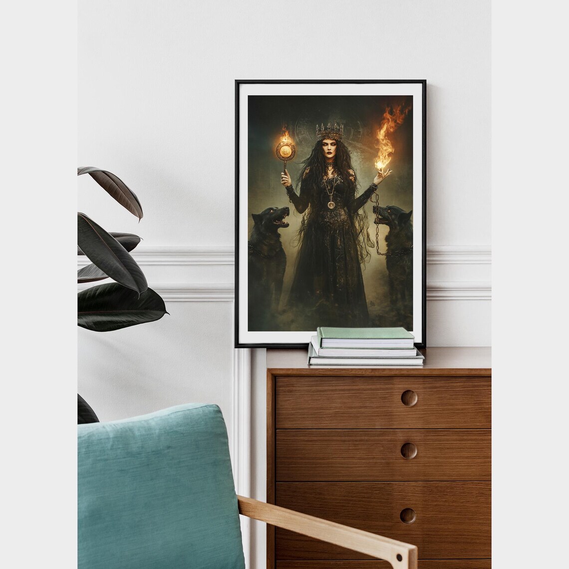 Hecate With Hellhounds, Dark Goddess Art Print - Image 3