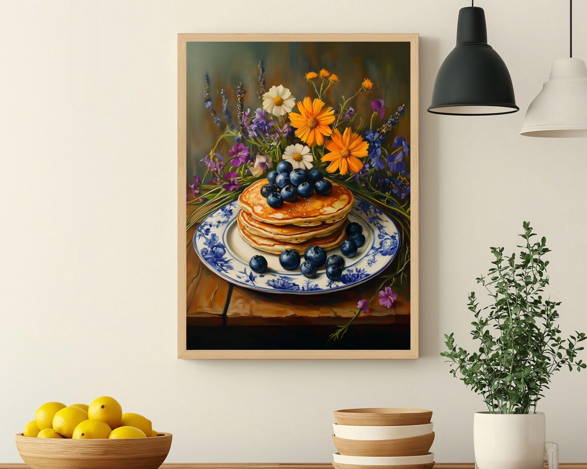 Pancakes Vintage Still Life, Whimsical Food Art Print - Image 4