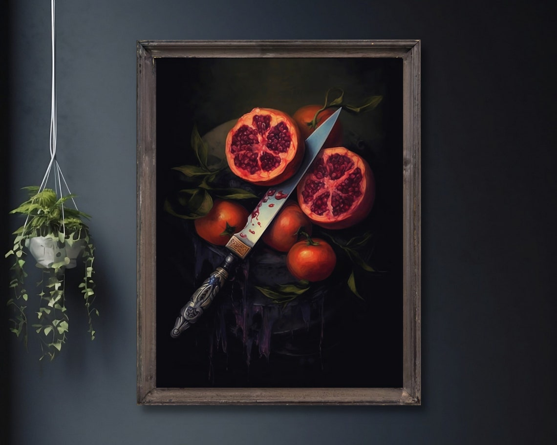 Dagger Sword And Pomegranate Gothic Art Print - Image 4