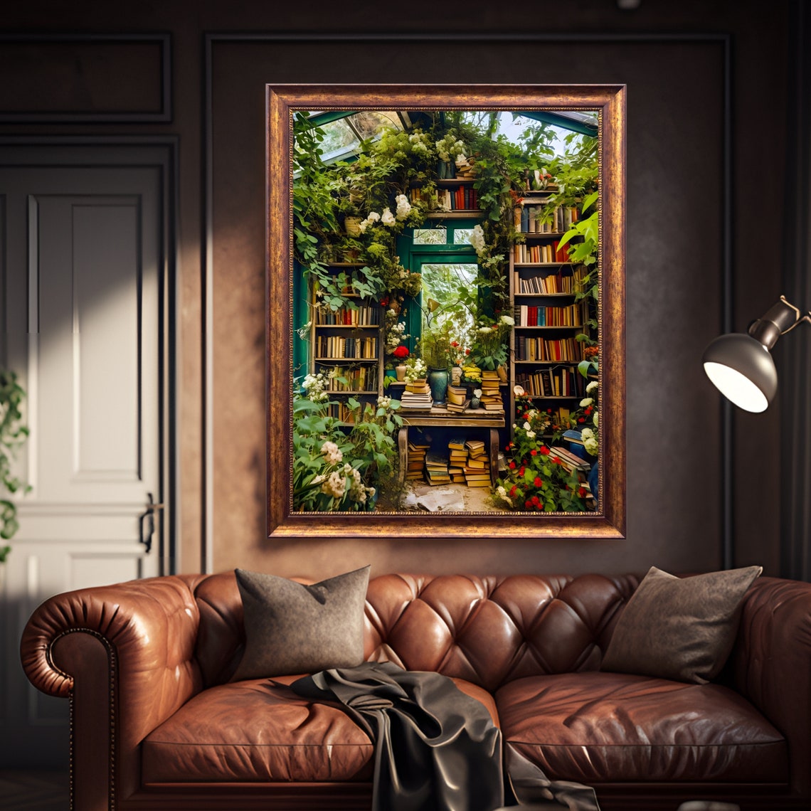 Greenhouse Library Reading Nook Fantasy Art Print - Image 4