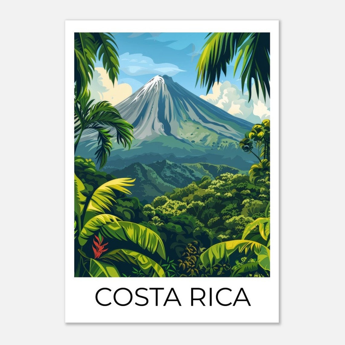 Costa Rica Travel Poster Travel Print Costa Rica Costa Rica Arenal Volcano Costa Rica Gift Costa Rica Travel Print - Image 3