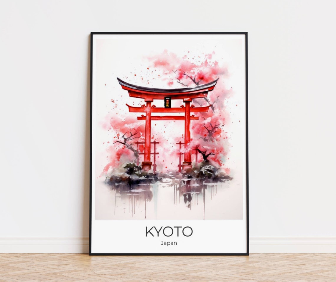 Kyoto Travel Poster Watercolor Japan Memory Kyoto Gift Kyoto Wall Decoration Japan Art Kyoto Travel Memory Kyoto Travel Poster