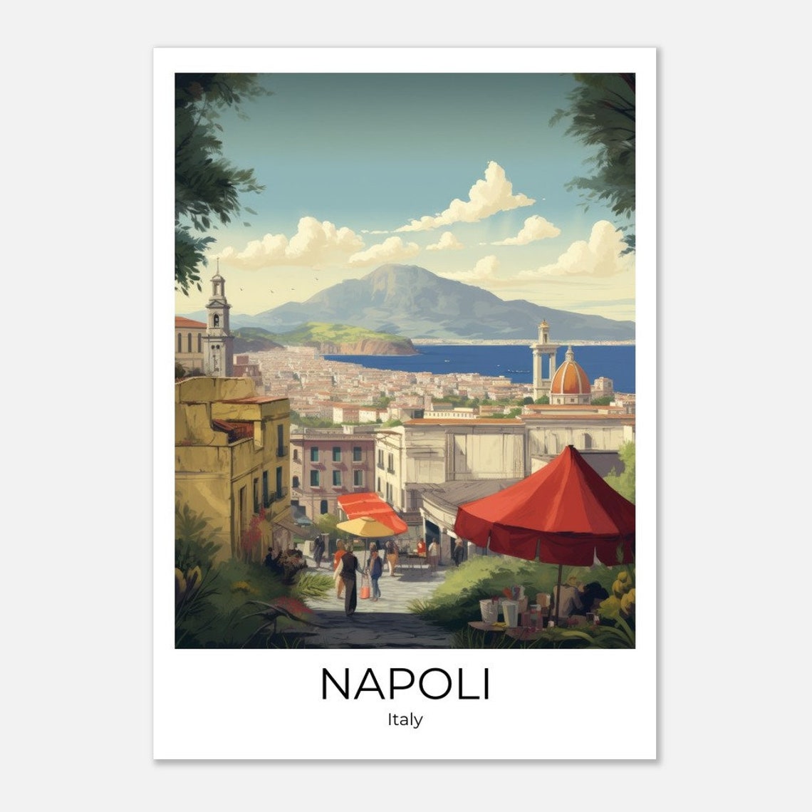 Naples Travel Poster Italy Travel Poster Travel Print Wall Art Travel Print Wall Decoration Naples Naples Travel Souvenir - Image 4