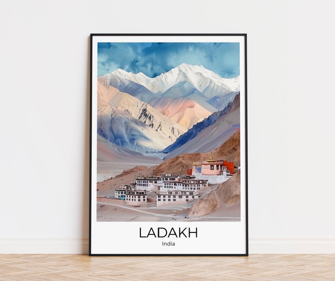 Ladakh Travel Poster Ladakh Watercolor Travel Print Ladakh Poster Wall Art Ladakh Ladakh Print