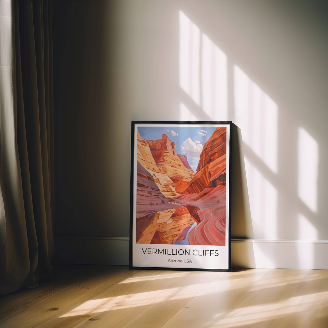 Vermillion Cliffs Arizona Travel Poster Arizona Travel Print Arizona Gift Arizona Wall Art Arizona Print Arizona Travel Souvenir - Image 2