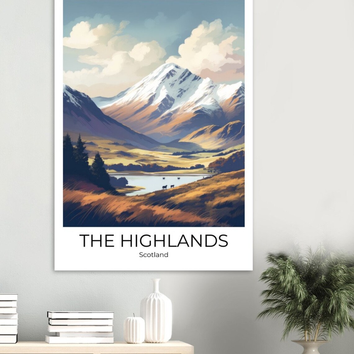 Highlands Scotland Travel Poster Scotland Travel Print Scotland Poster Wall Art Scotland Vintage Poster - Image 3