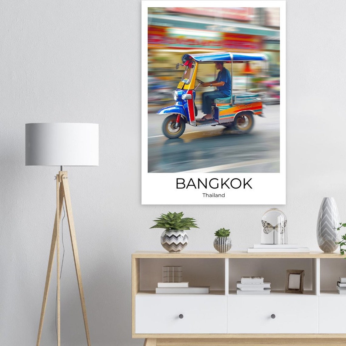 Bangkok Tuk Tuk Travel Poster Of Street Life At Bangkok Wall Art Bangkok Travel Thailand Bangkok Wall Decoration - Image 2