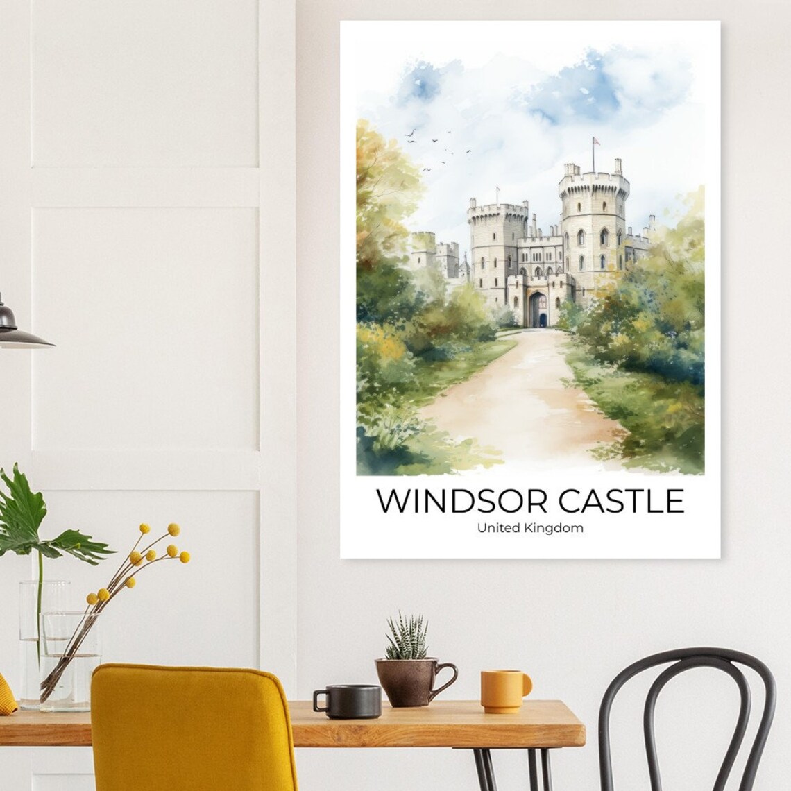 Windsor Castle United Kingdom Watercolor Royal Residence Travel Poster - Image 5