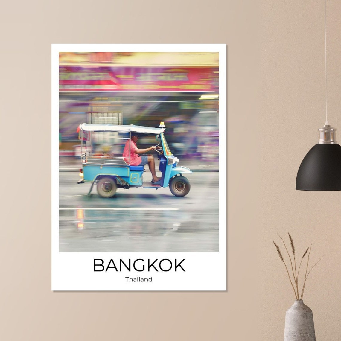 Bangkok Tuk Tuk Travel Poster Of Street Life At Bangkok Wall Art Bangkok Travel Thailand Bangkok Wall Decoration - Image 4
