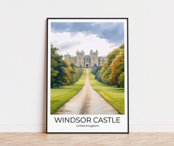 Windsor Castle The Long Walk Travel Poster Wall Art Travel Print Home Decor Poster Gift Illustration Travel Print