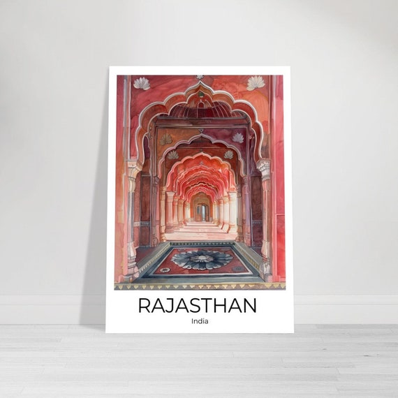 Rajasthan Travel Poster Rajasthan Door 1 Travel Print Rajasthan Poster Wall Art India Rajasthan Print