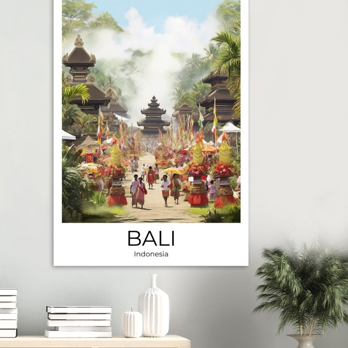 Bali Watercolor Travel Poster Bali Gulangan Festival Wall Art Bali Travel Print Bali Wall Decoration - Image 4