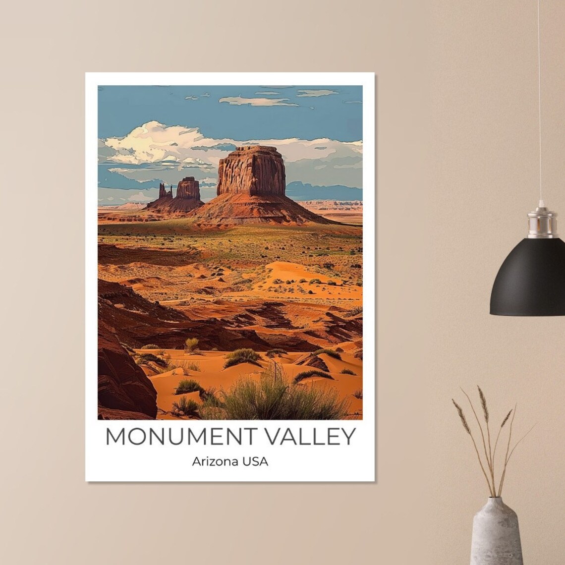 Monument Valley Arizona Poster Navajo Desert Red Rock Buttes Art - Image 3