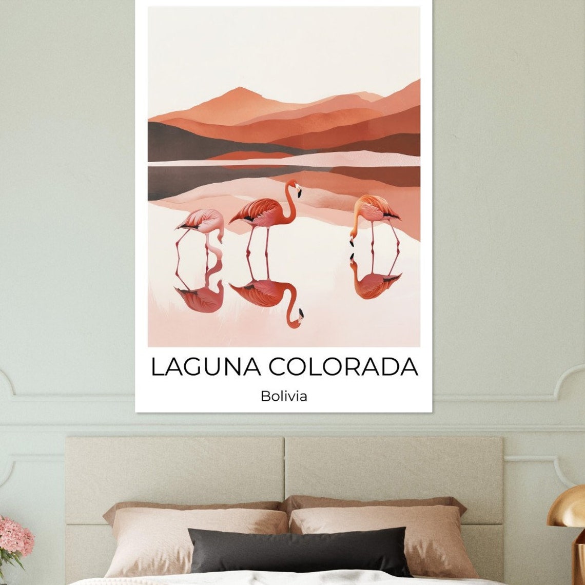 Laguna Colorada Bolivia Minimalistic Travel Poster Bolivia Travel Print Bolivia Watercolor Poster Wall Art Bolivia Bolivia Print - Image 3