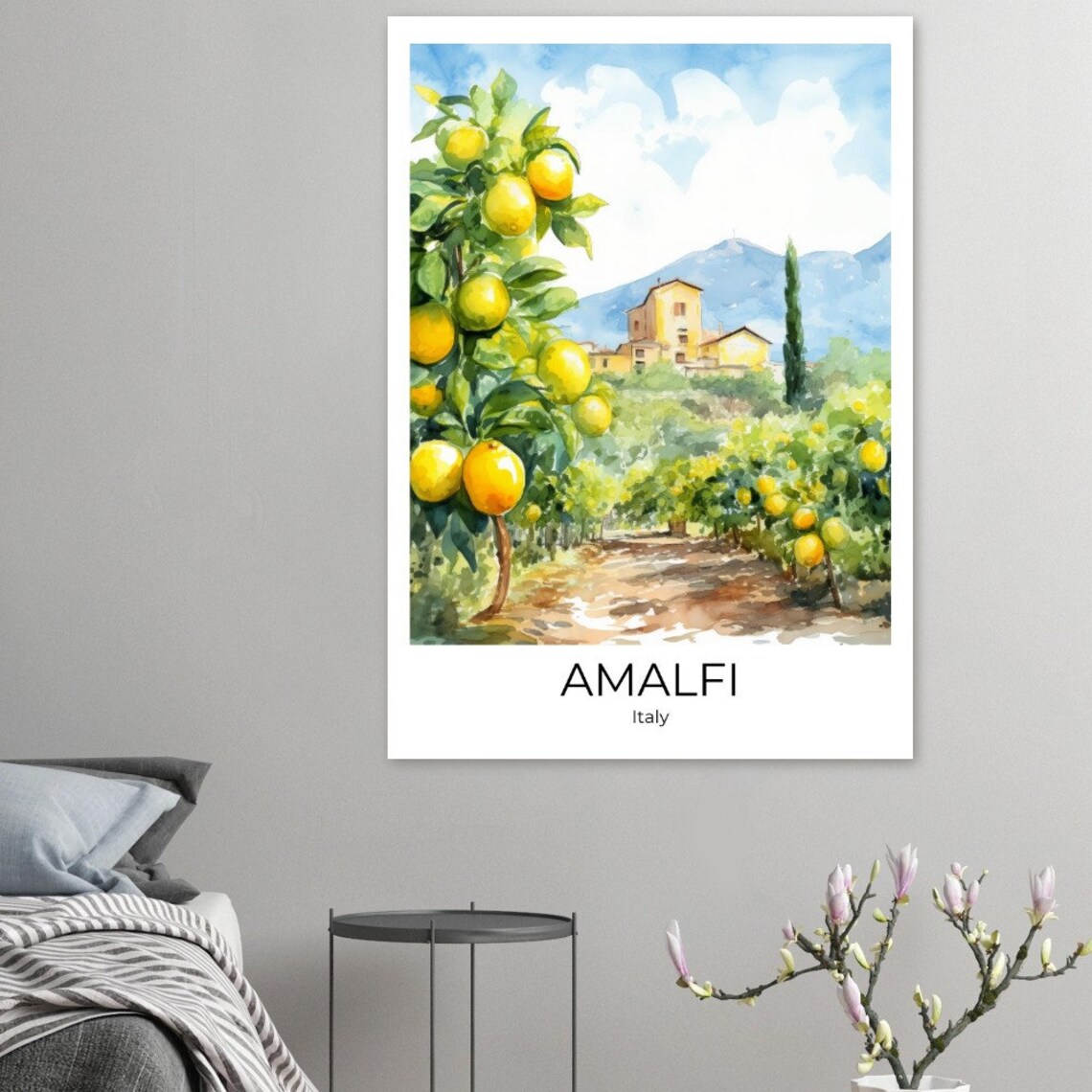 Amalfi Lemon Plantation Travel Poster Watercolor Travel Print Wall Art Fine Art Print Amalfi Wallart Amalfi Gift - Image 3