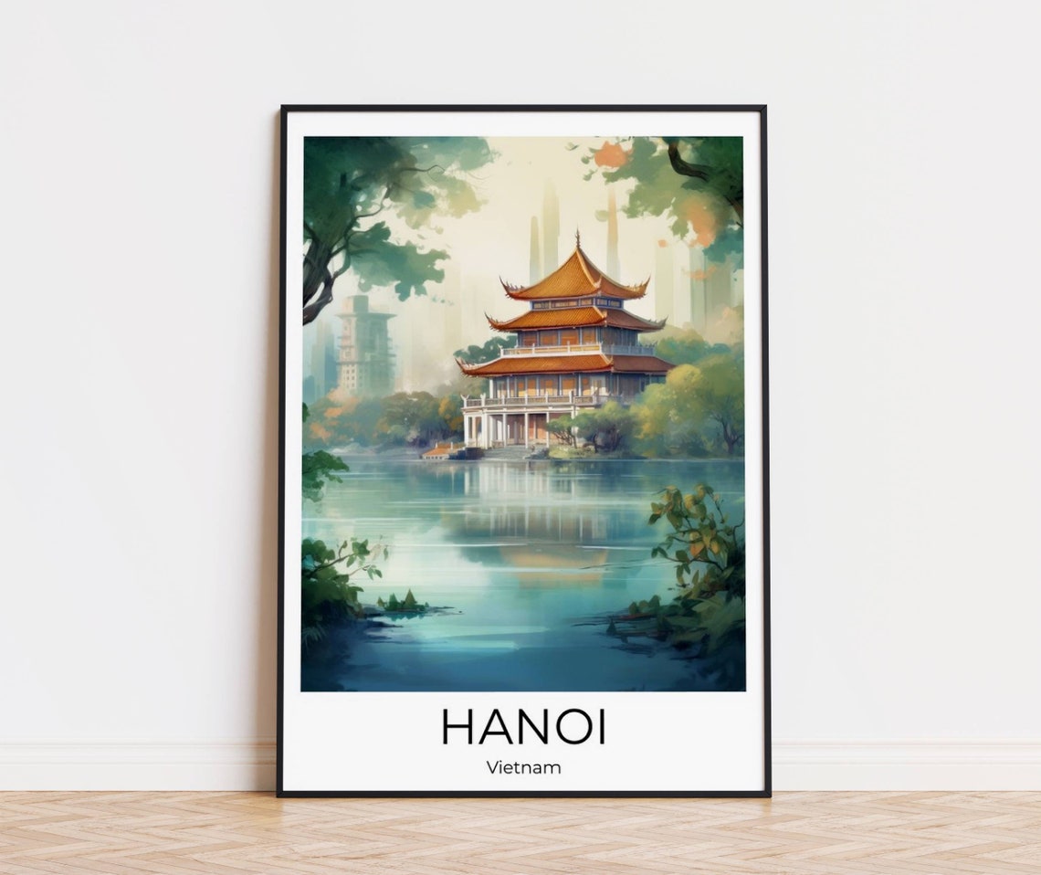 Hanoi Vietnam Travel Poster Travel Poster Of Hanoi Wall Art Hanoi Hanoi Trip Hanoi Travel Souvenir Hanoi Gift