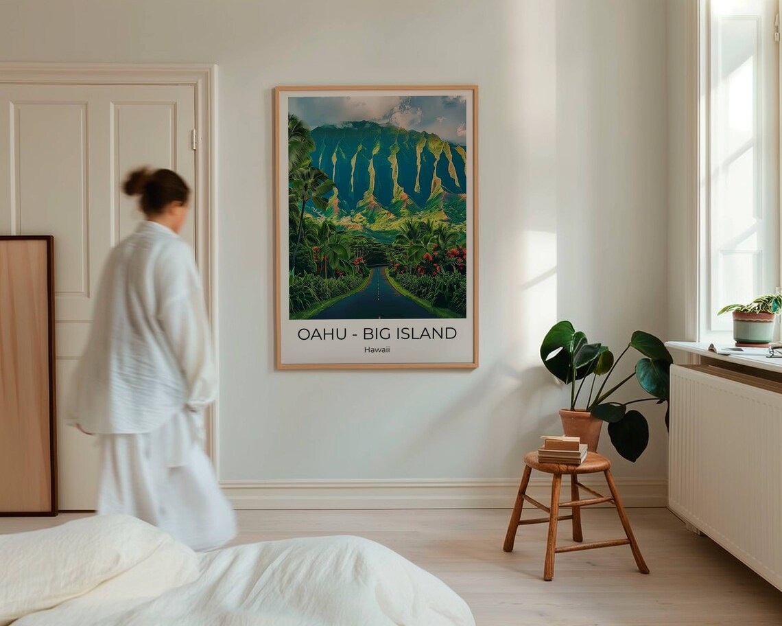 Oahu Big Island Poster Hawaii Travel Poster Globetrotter Gift Oahu Travel Poster Hawaii Wall Decoration Oahu Travel Souvenir Hawaii Trip - Image 5