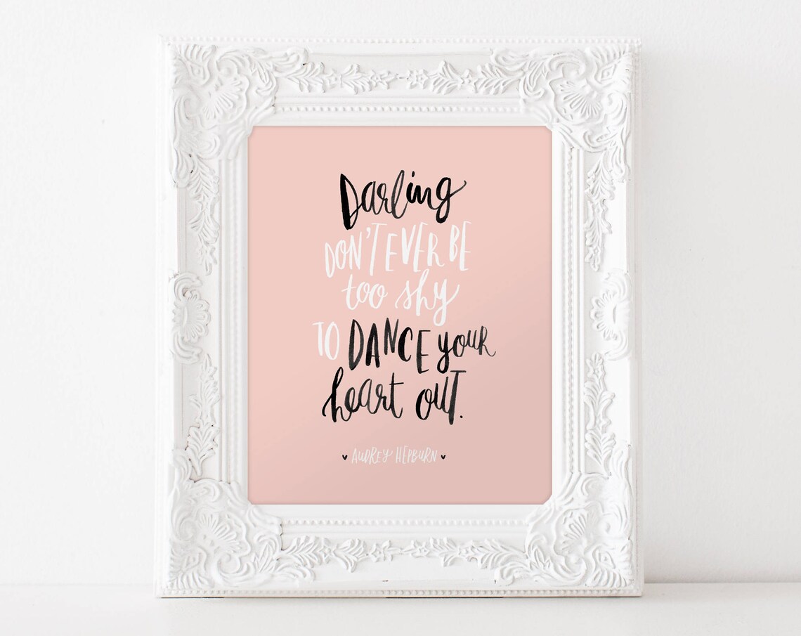 Audrey Hepburn Hand-Lettered Quote Art Print