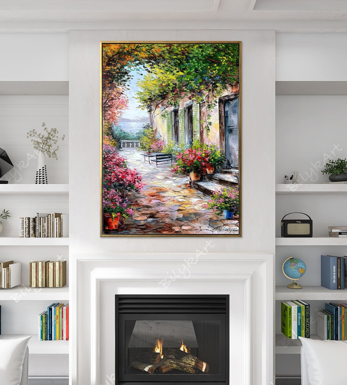 Tuscany Village Oil Painting Art Print, Italian Architecture - Image 2
