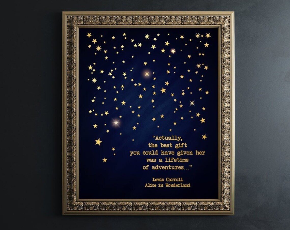 Alice In Wonderland Quotes, Gold Foil Art Print