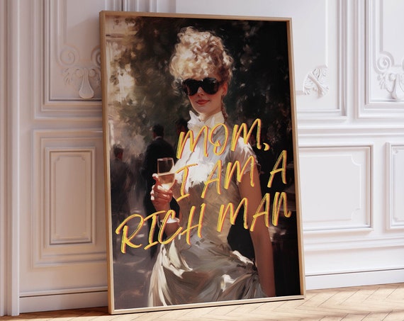 Altered Art Affirmation Quote Vintage Champagne Art Print