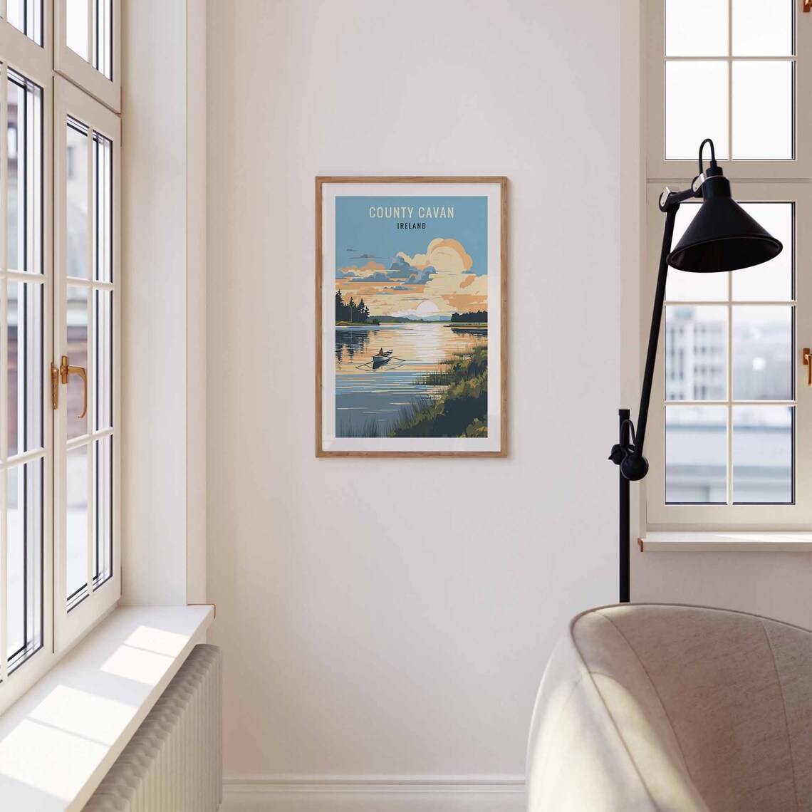 County Cavan Ireland Illustration Travel Poster - Image 3