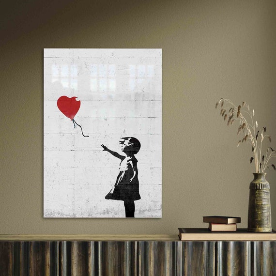 Glass Wall Decor Decoration Abstract Red Balloon Graffiti Printing Art