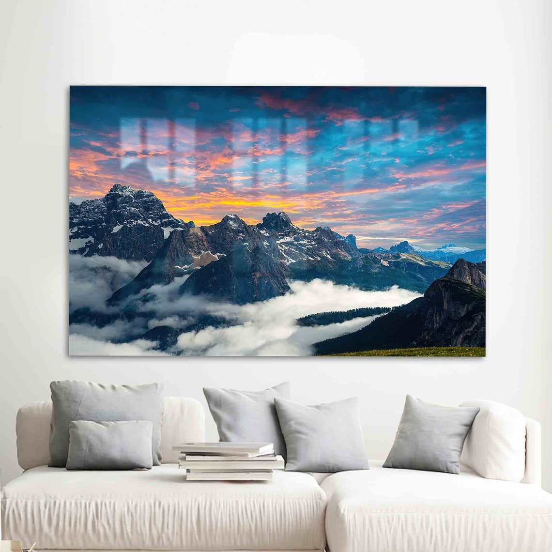 Tre Cime di Lavaredo Dolomites Sunset Above the Clouds Poster