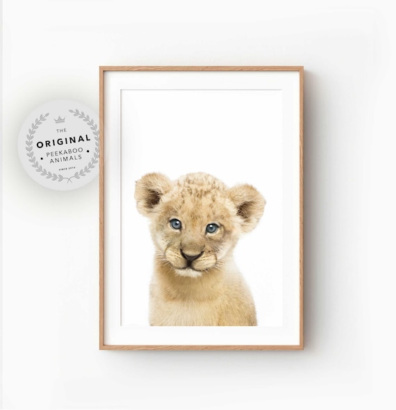 Baby Lion Cub Print, Safari Nursery Decor