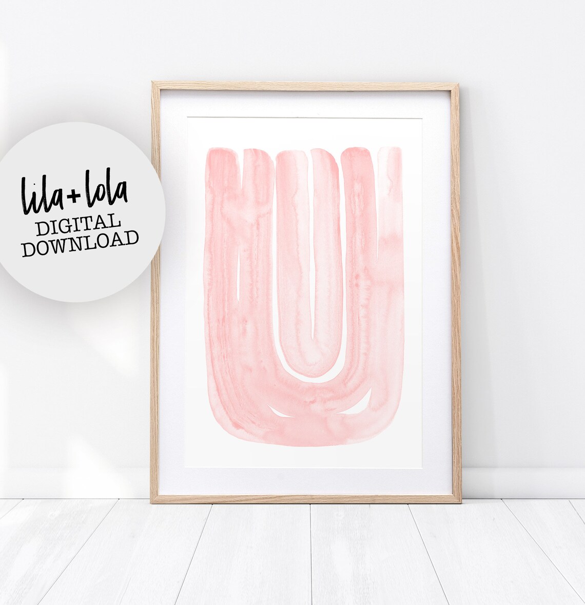 Blush Pink Abstract Watercolor Art Print