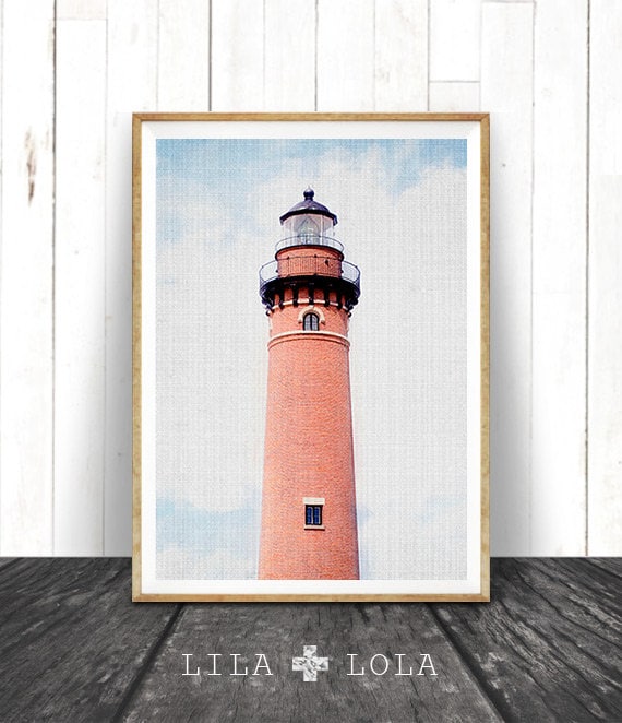 Lighthouse Photography Print, Coastal Nautical Art