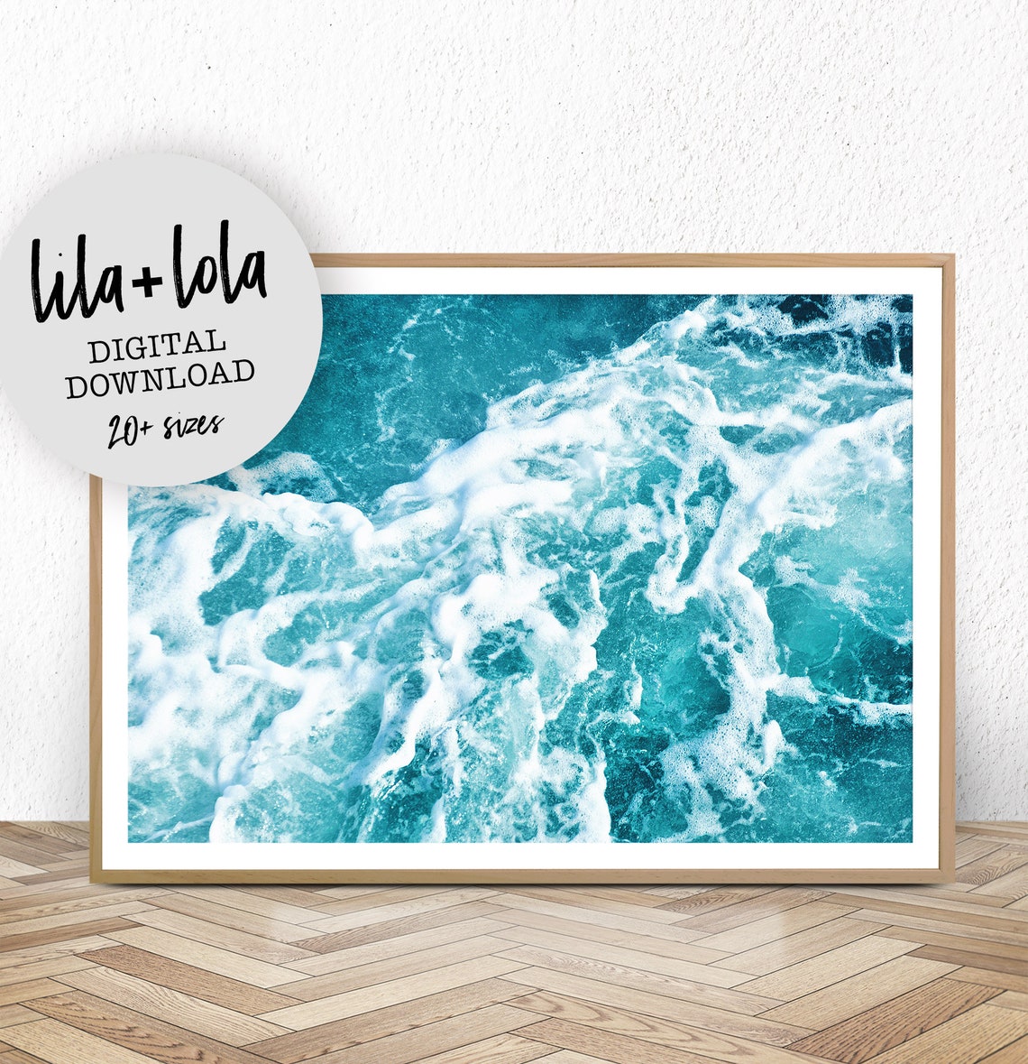 Ocean Waves Photography Print, Minimalist Coastal Decor