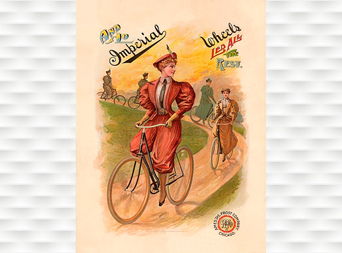 Imperial Wheels Led All the Rest Ames Frost Chicago Bicycle Poster