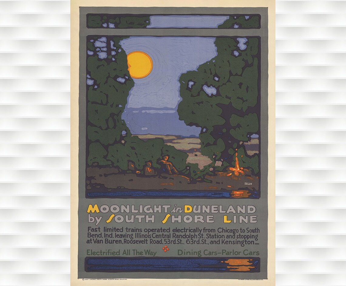 Moonlight In Duneland Travel Poster
