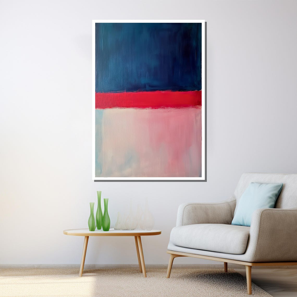 Mark Rothko Gentle Blue Red Pink Soft Color Field Abstract Print - Image 3