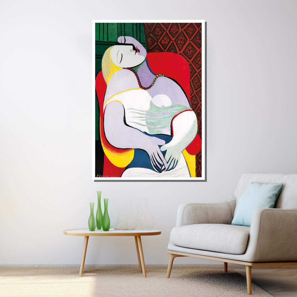 Pablo Picasso Le Reve Sleeping Woman Red Chair Cubist Portrait Poster - Image 3