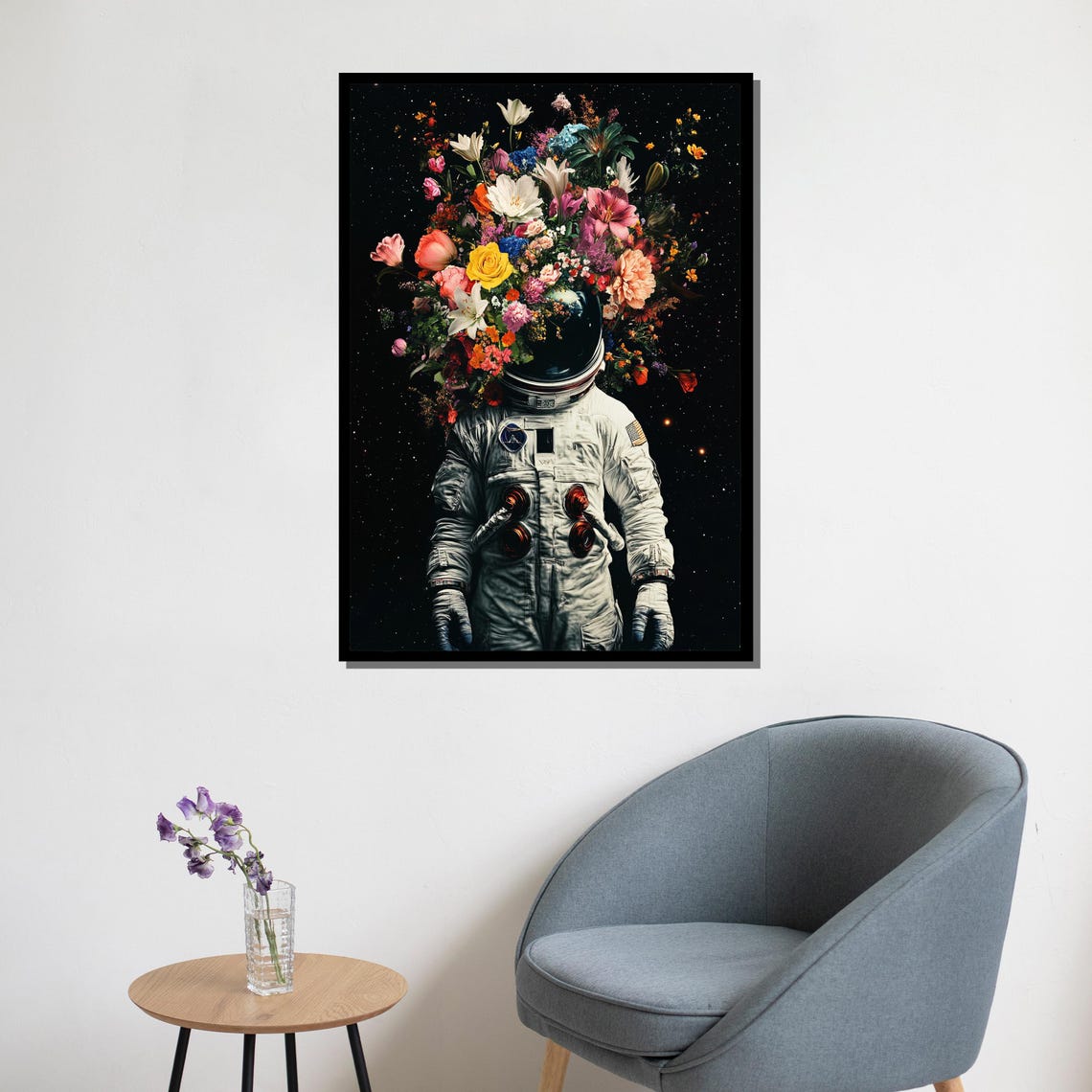 Astronaut Flower Helmet Space Surreal Blooming Floral Wall Art Poster - Image 5