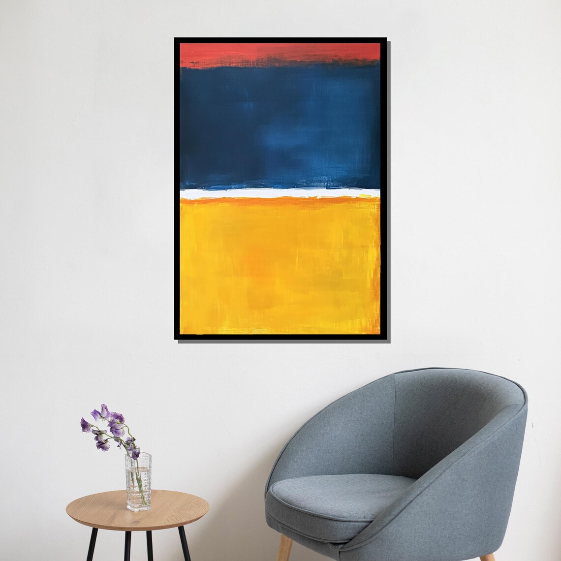 Mark Rothko Blue Yellow Red Striped Color Field Abstract Print - Image 5