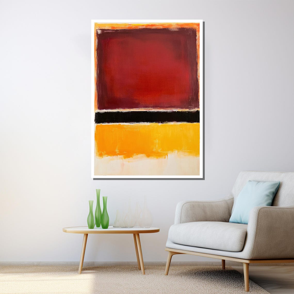Mark Rothko Red Black Yellow Bold Color Field Abstract Print - Image 3