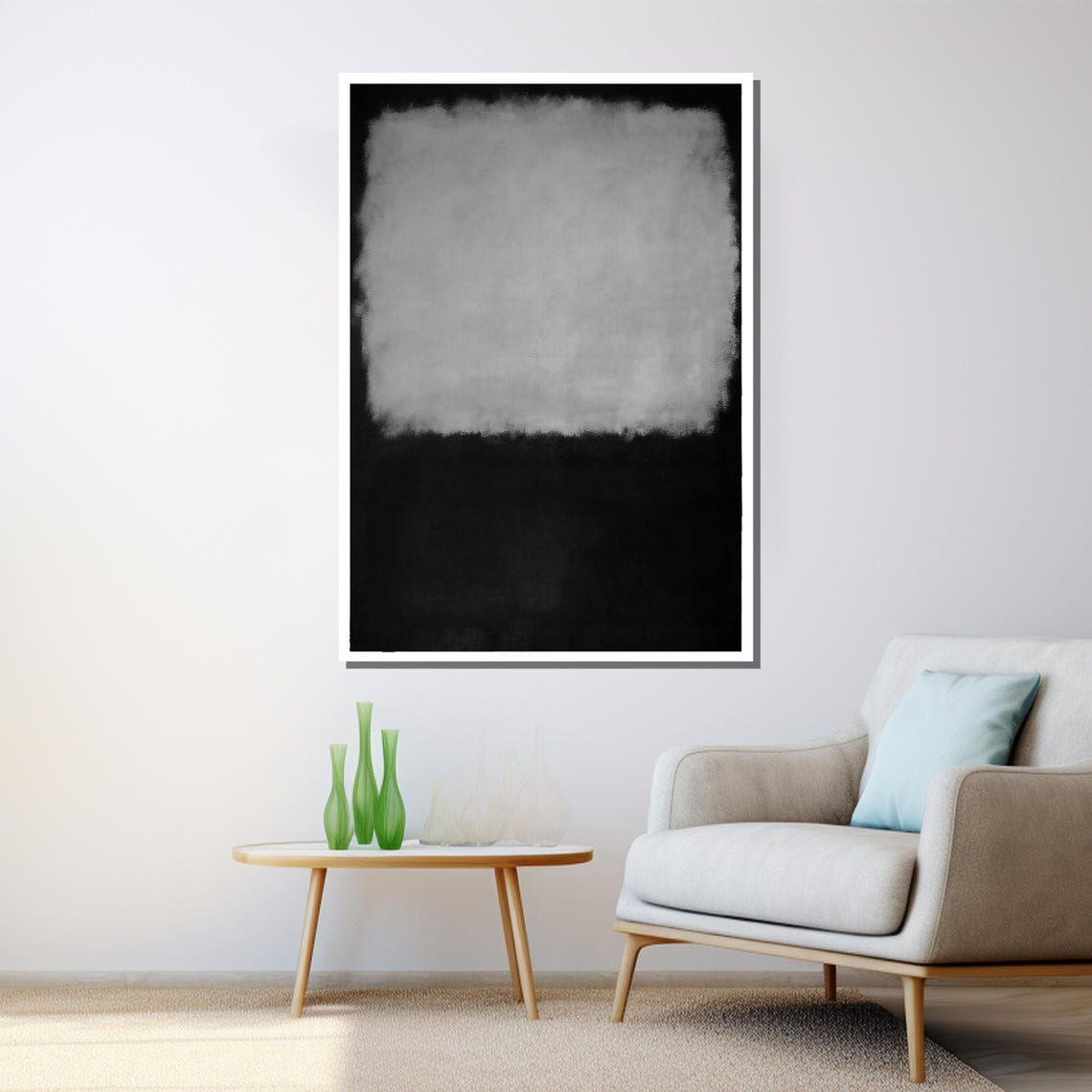Mark Rothko Black White Minimal Monochrome Abstract Art Print - Image 3