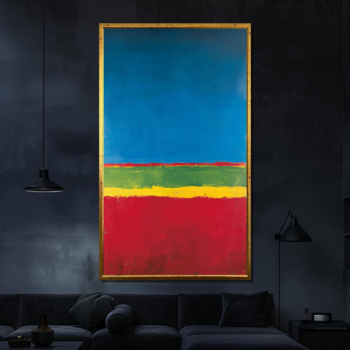 Mark Rothko Bright Blue Green Yellow Red Rainbow Color Field Print