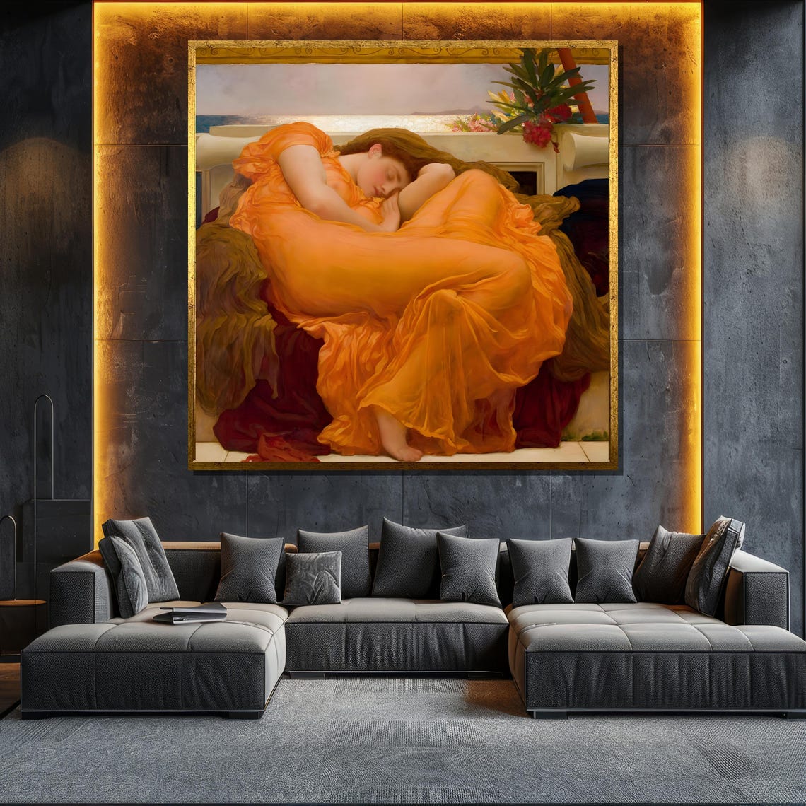 Frederic Leighton Flaming June Sleeping Woman Classic Art Print