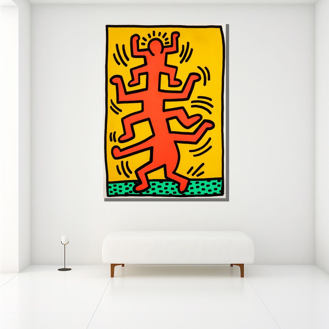 Vibrant Red And Yellow Pop Art Modern Wall Art With Bold Figures For Home Decor Or Gift - Image 2