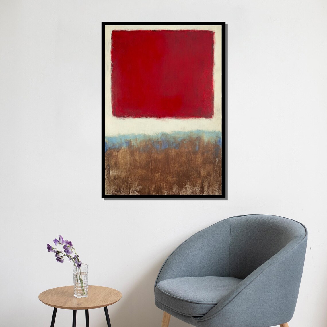 Mark Rothko Red Blue Brown Earthy Color Field Abstract Print - Image 5