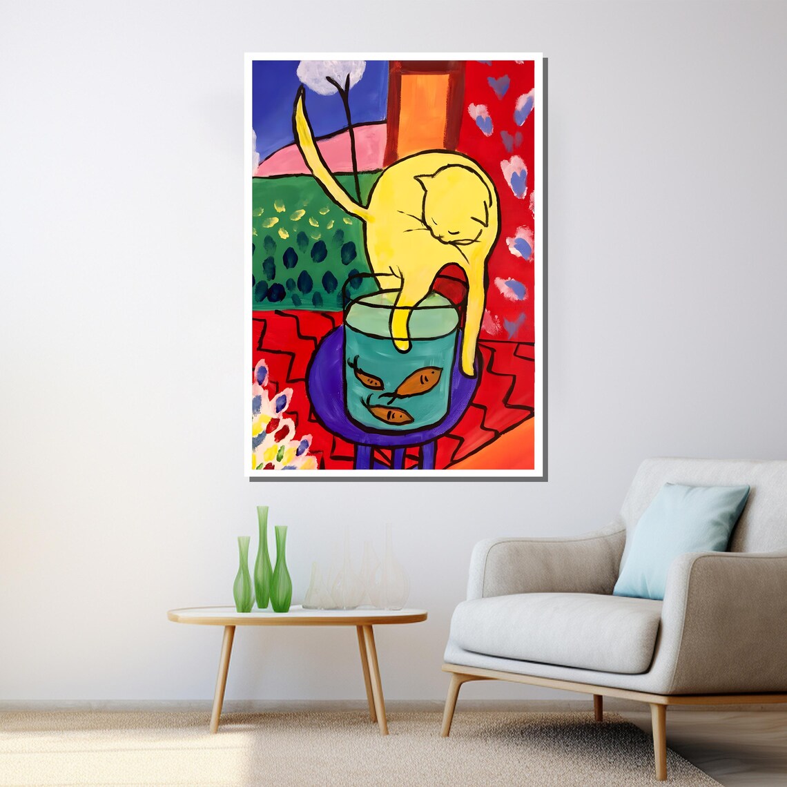 Henri Matisse The Cat With Red Fish Yellow Cat Goldfish Bowl Poster - Image 3