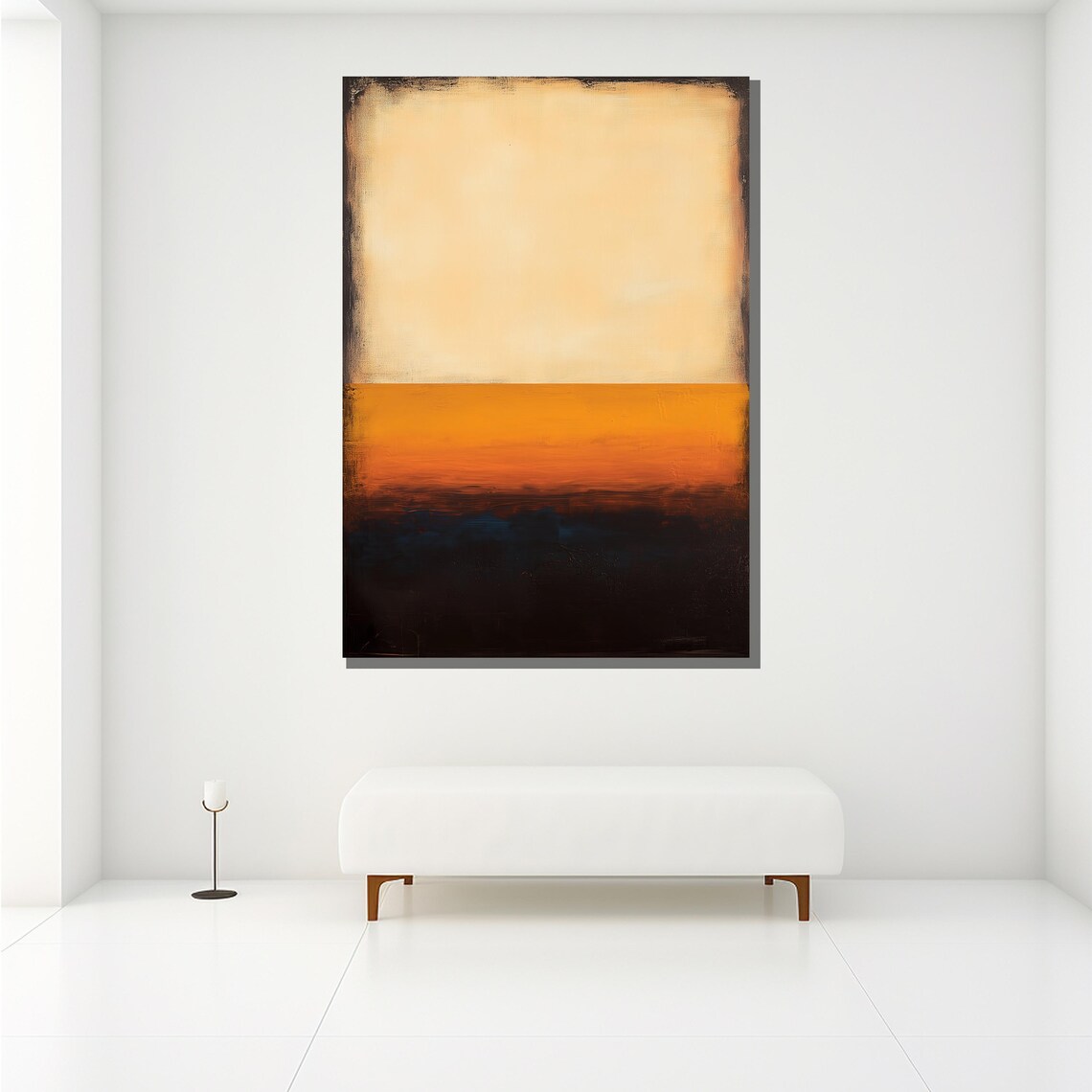 Mark Rothko Painting Beige Orange And Black Abstract Artwork Modern Art Gift For Wall Decor - Image 2