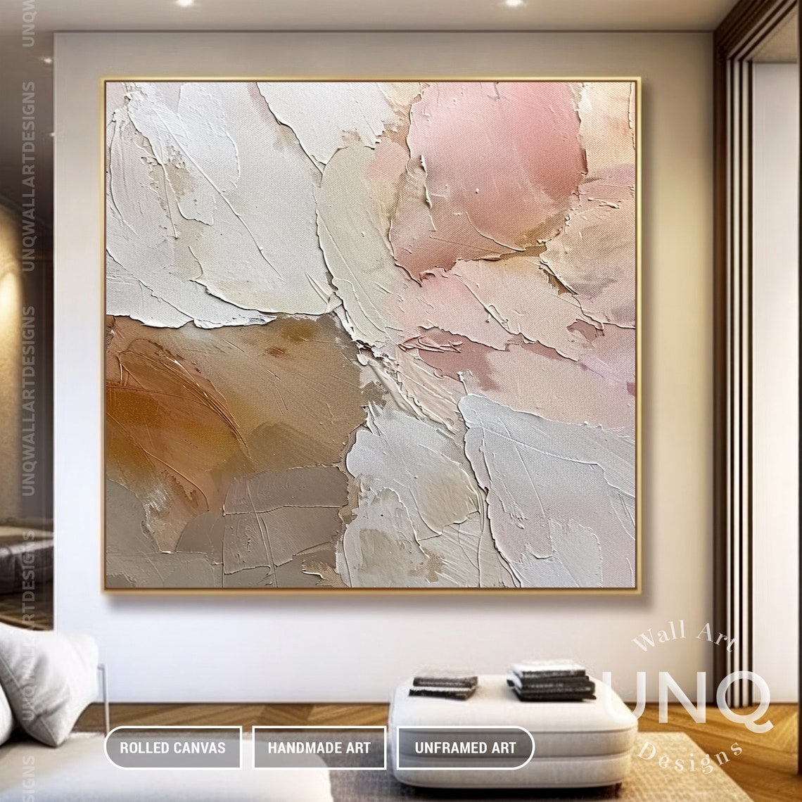 Original Neutral Beige Tones Decor Gift Minimalist Earthy Strokes On Beige Wabi Sabi Wall Art Bohemian Texture Wall Ideas - Image 2