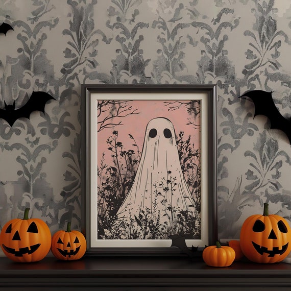 Halloween Vintage Wall Art Dark Academia Decoration Print Retro Decor Trendy Apartment Moody Poster Instant